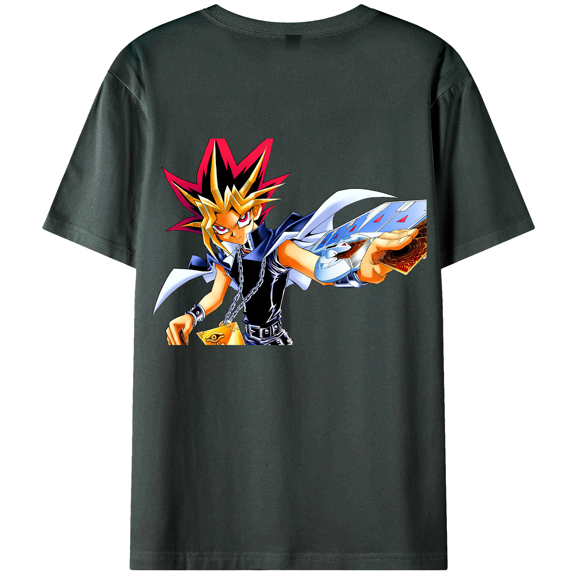 （画像用） 遊☆戯☆王 Yu-Gi-Oh! 綿100％ メンズ半袖Tシャツ（バックプリント） 通気性
